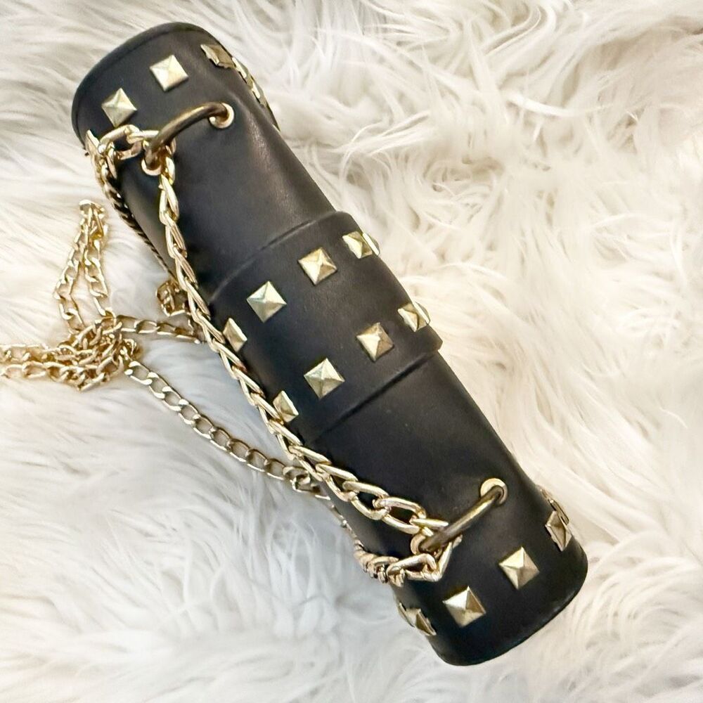BOUTIQUE | Betty Shoulder Bag Clear Black Gold Tone Studded Chain Strap Stud - Picture 7 of 7